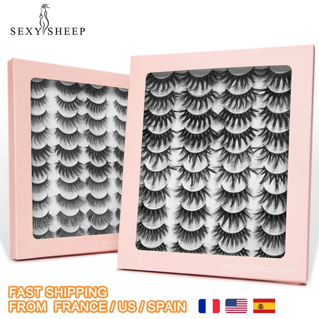 SEXYSHEEP 3D Faux Mink Lashes Natural False Eyelashes Dramatic Fluffy Soft Wispy Volume Cross Reusable Eyelash MaKeup Tools 1
