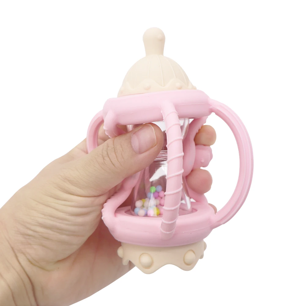 Karussell Baby Beißring Spielzeug Lebensmittelqualität Silikon Baby Spielzeug Kautable Beißring Sensorischen Spielzeug Beruhigende Spielzeug Zubehör – Detail 3