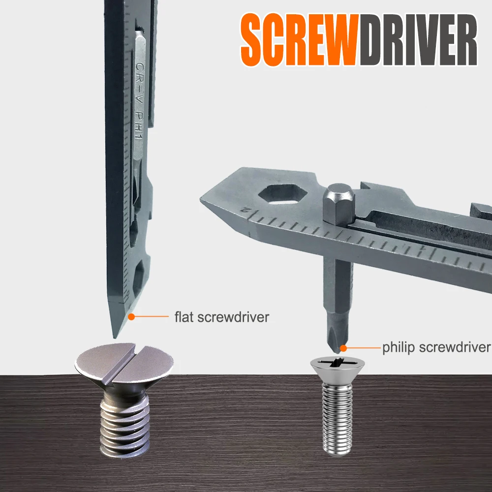 Attrezzo Multiuso EDC 11-in-1 A Forma Di Bigfoot – Acciaio Inox Con Chiavi Esagonali, Apribottiglie E Righello - 3