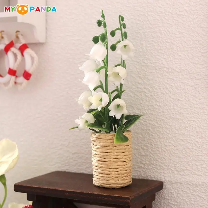 Miniature Botanical Orchid Painting Set - 3 Gold Frame Pictures For Dollhouse Decor (1:12 Scale) - View #9