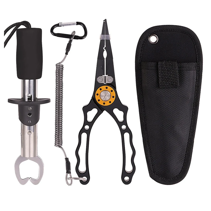 

Aluminium Alloy Multi-Functional Pliers Open Ring Fishing Pliers Fish Controller Fishing Tackle Set With Lost Rope