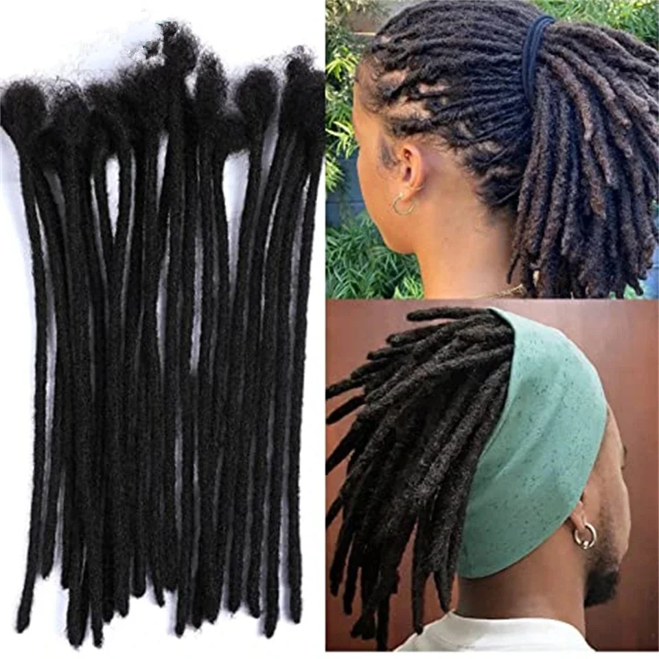 

Dreadlock Extensions Human Hair For Men/Women Crochet Braids Organic hair Dread Loc Extensions 0.6 cm Faux Locks Crochet Hair