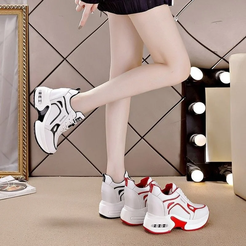 Sneakers With Elevated Heel Women's Sport Casual Breathable Lace