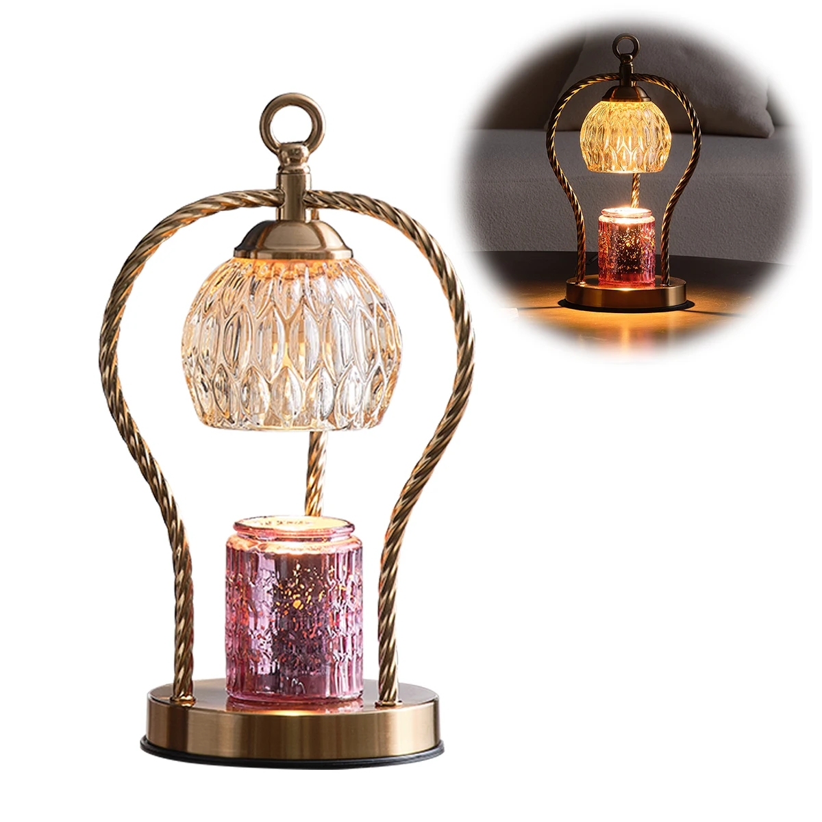 

Vintage Retro Dimmable LED Candle Warmer Melting Table Wax Burner Heating Lamp Timming Switch US EU Plug For Bedroom Home Decor