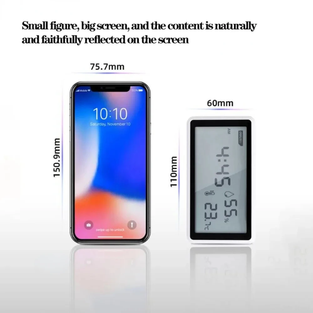 Xiaomi Electronic Thermometer Hygrometer Weather Station with Table Clock Function description image 3