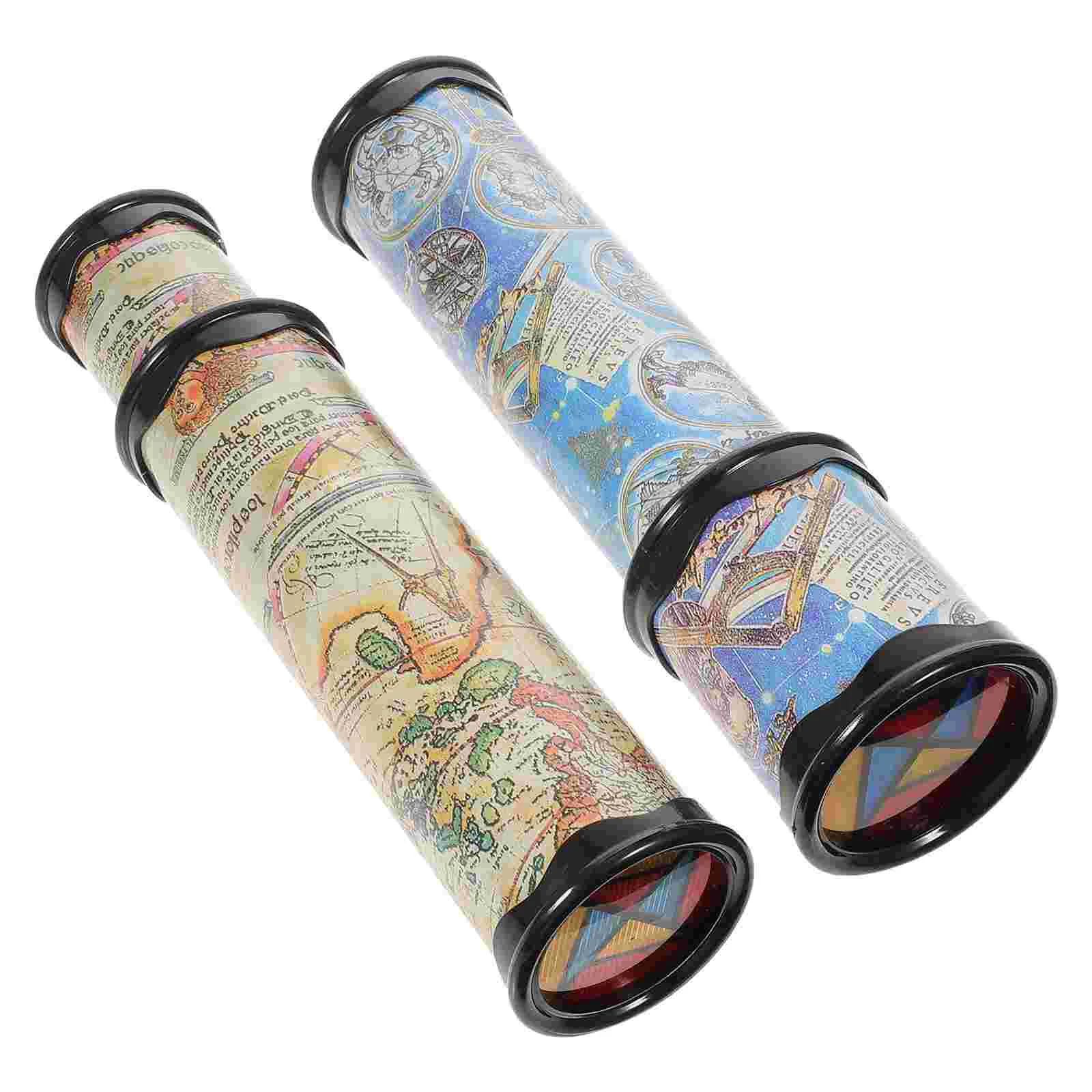 2 Pcs Kaleidoscope Kids Toy Toys Telescope Parent-child Interactive Plastic for