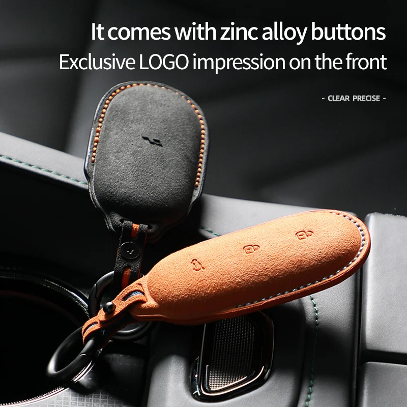 

Alcantara Car Key Case Cover Holder Shell Protector Keychain For Leading Ideal One 2022 Li Auto L9 L7 L8 Car Styling Accessories