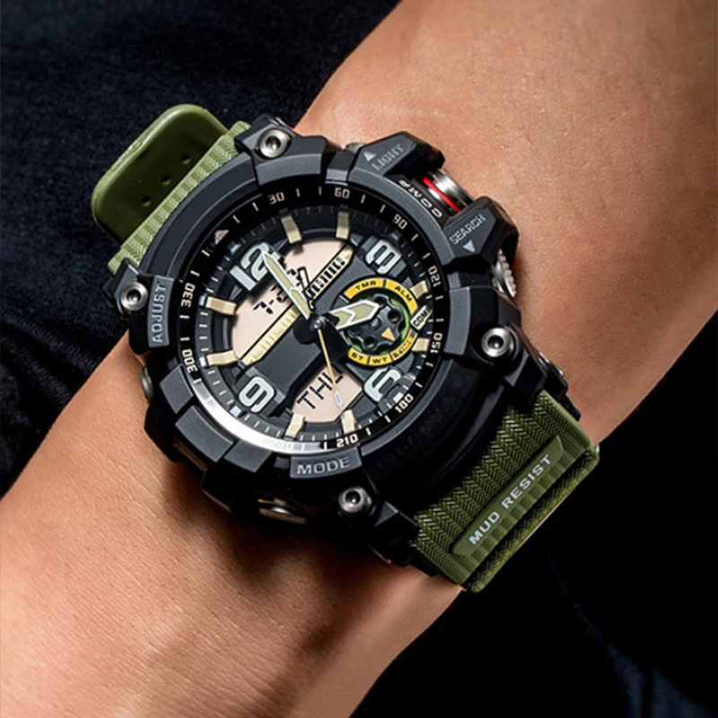 Cinturino Ricambio Per Casio Mudmaster GG1000 - In Resina Verde Militare, Resistente Acqua/sudore