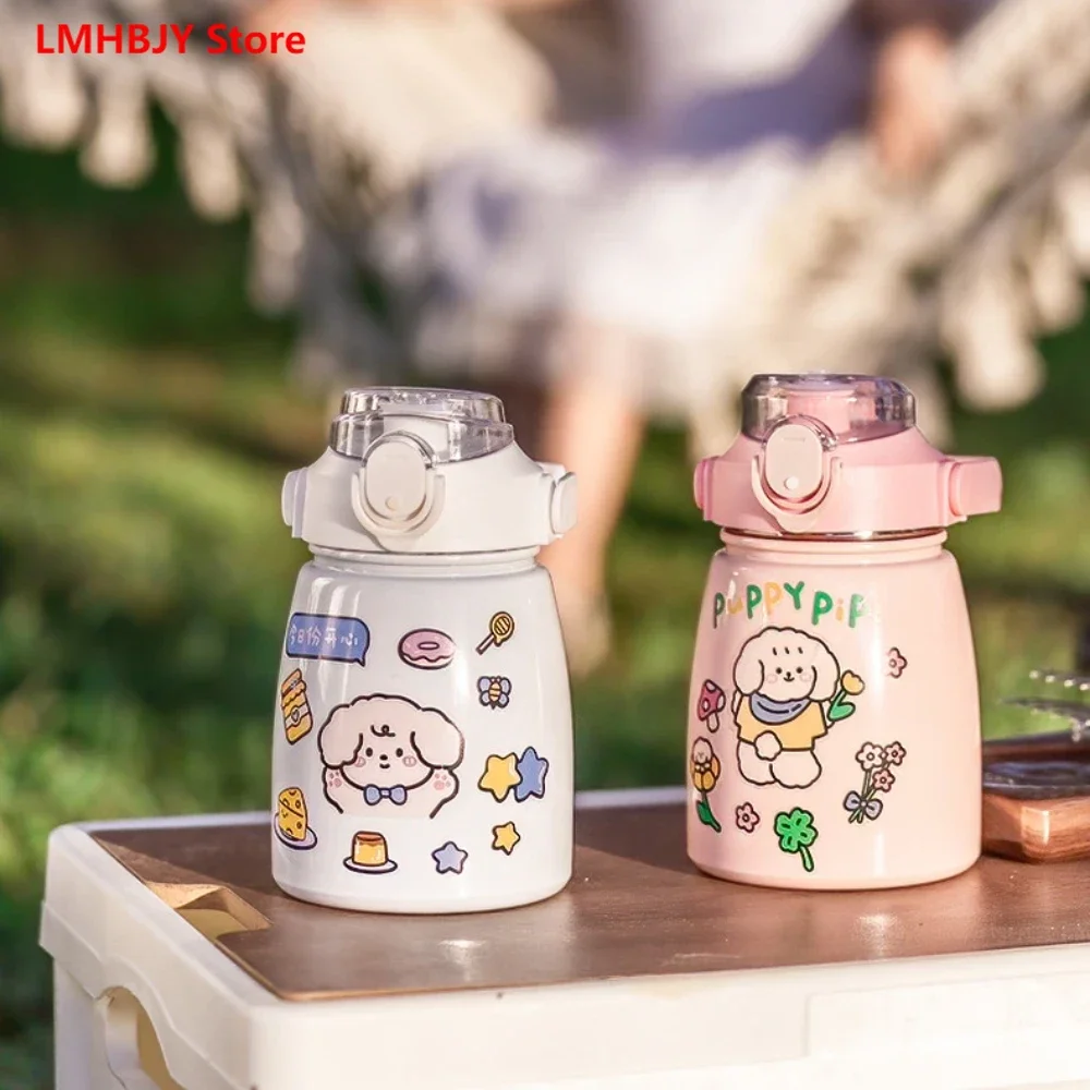 

LMHBJY Netizen Big Belly Insulation Cup Portable Cartoon High Beauty Water Cup Large Capacity Bouncing Straw Children's Kettle