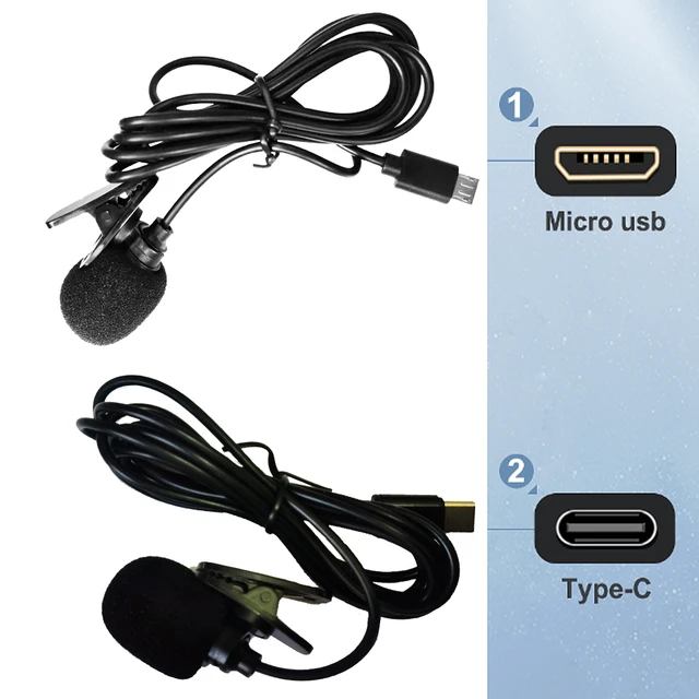 Mini Microphone professionnel externe USB avec Clip, pour GoPro