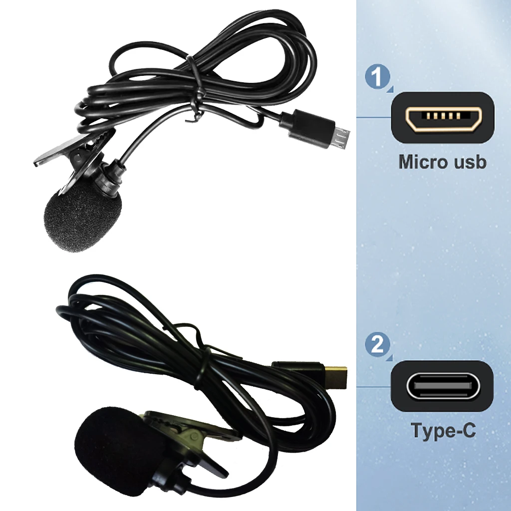 High Fidelity External Microphone For Go Waterproof Pro Sport Camera Action Camera Micro USB/Type-C Connector Cable Length 1.5M 2