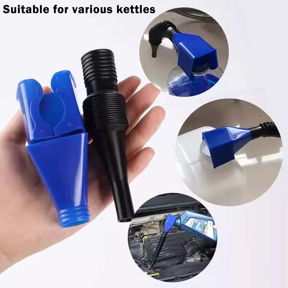 Motorcycle Refueling Funnel Telescopic Car Engine Oil Gasoline Filter Transfer Foldable Plastic Funnels Auto Accessories 3Pcs