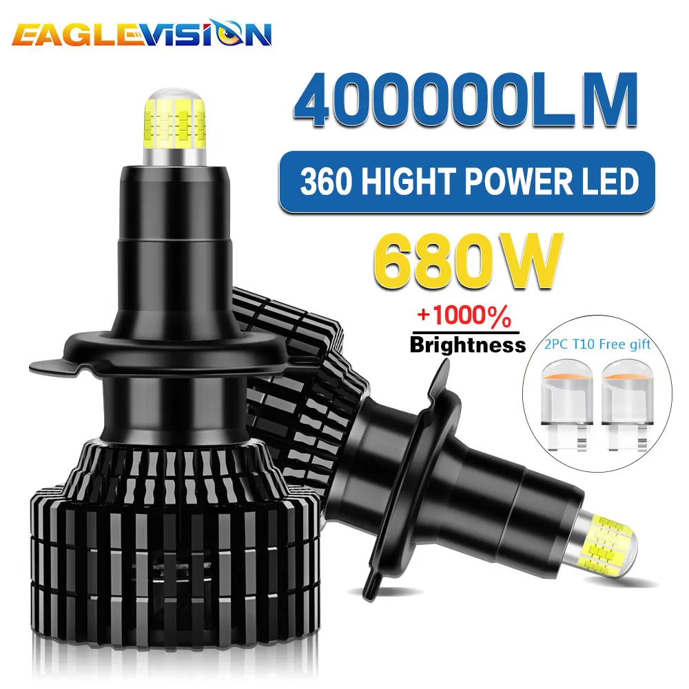 EAGLEVISION 360 Canbus светодиодный фары 12 В 24 В, лампа головного света, проектор CSP H7 H11 H1 9005 9006 3000K 6000K 8000K, противотуманные фары