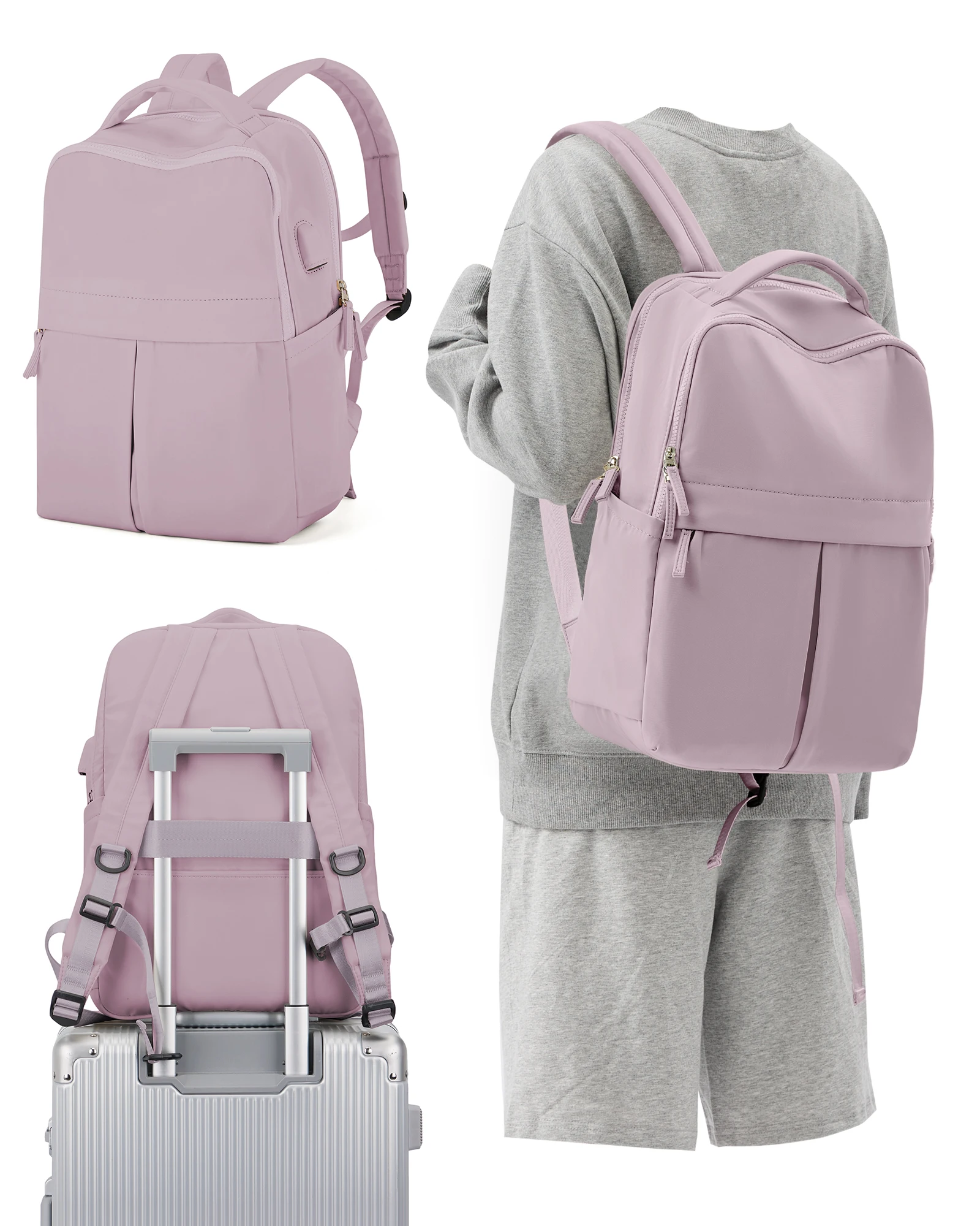 حقيبة ظهر نسائية مخصصة للكمبيوتر المحمول، مناسبة ل...