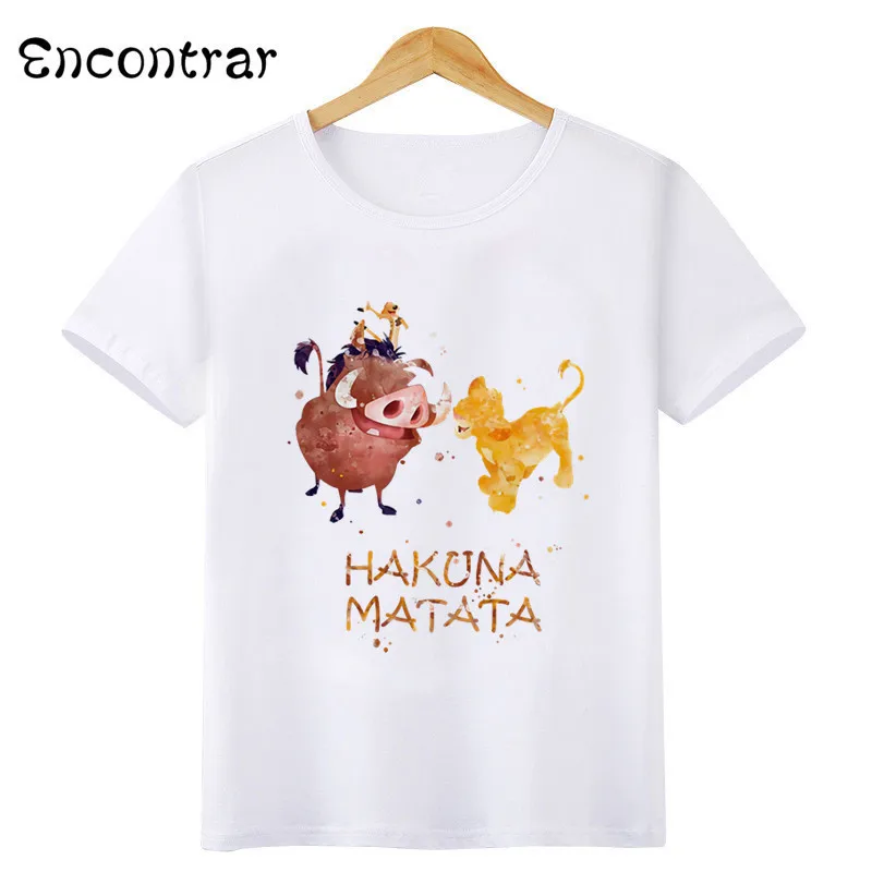 Disney Kids T-shirt HAKUNA MATATA Lion King Cute Simba Print Girls Clothes Baby Boys T shirt Funny Children clothing,HKP2447 4