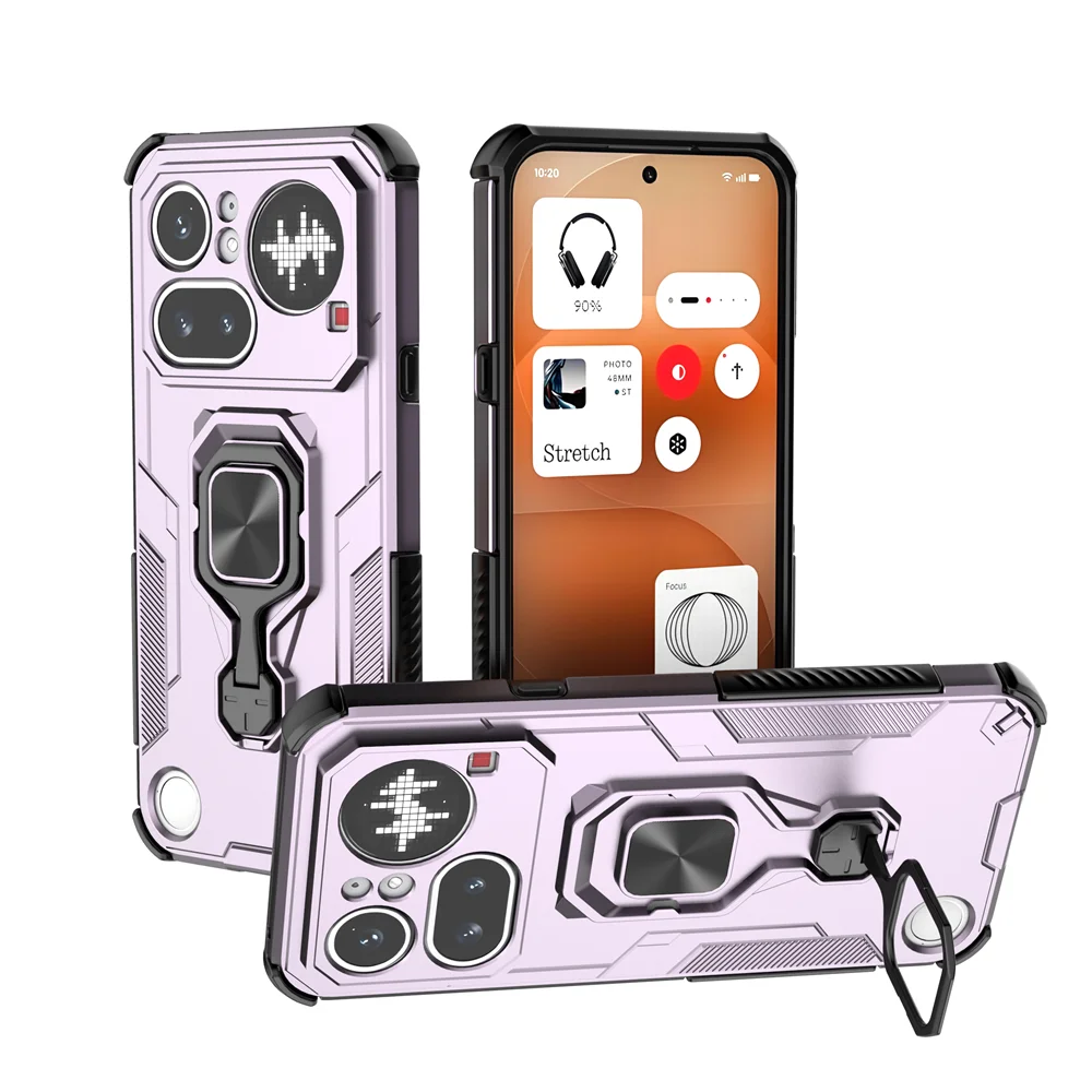 Rugged Armor Hard Plastic Phone Case with Kickstand - Heavy Duty Protection