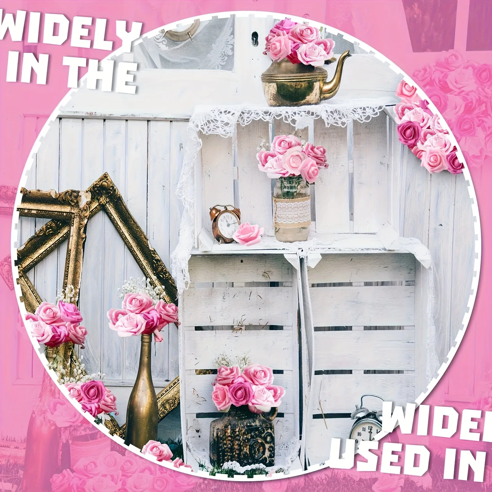 30 Stück Mix künstliche Blumen 7 cm gefälschte Blumen Weihnachtsbaum Dekoration für Heimdekoration Neujahr DIY Geschenke Ornamente Zubehör – Detail 11