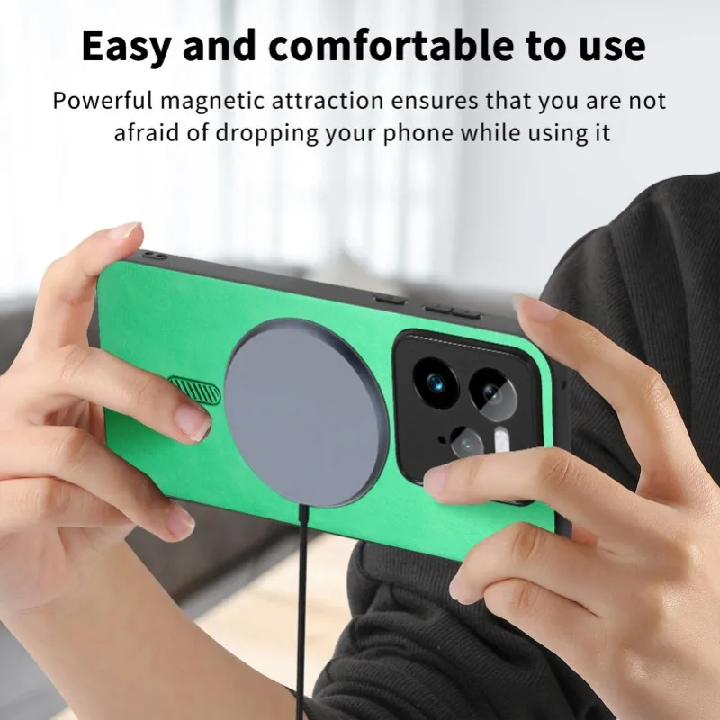 Luxury Magnetic Leather Back Cover with Shockproof Protection