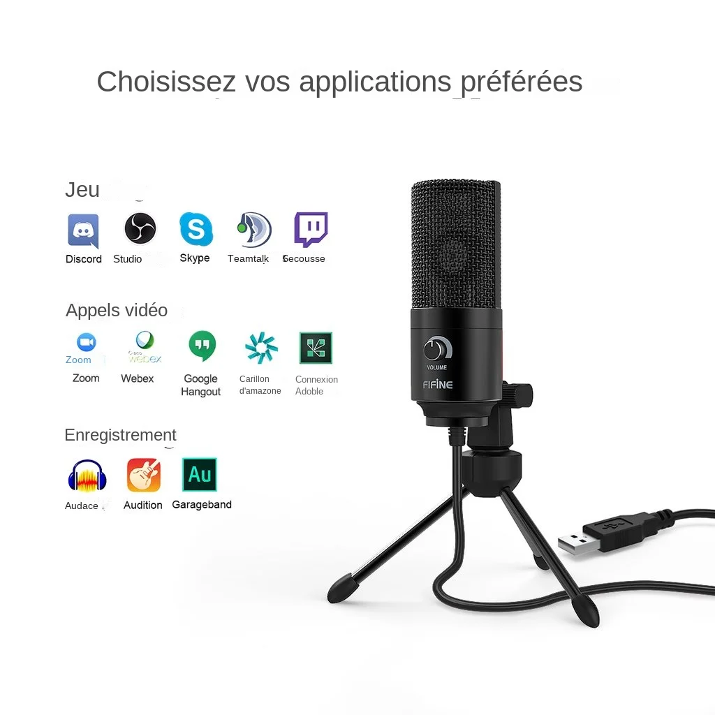 Haomuren-Microphone à condensateur avec support HONArm, micro de