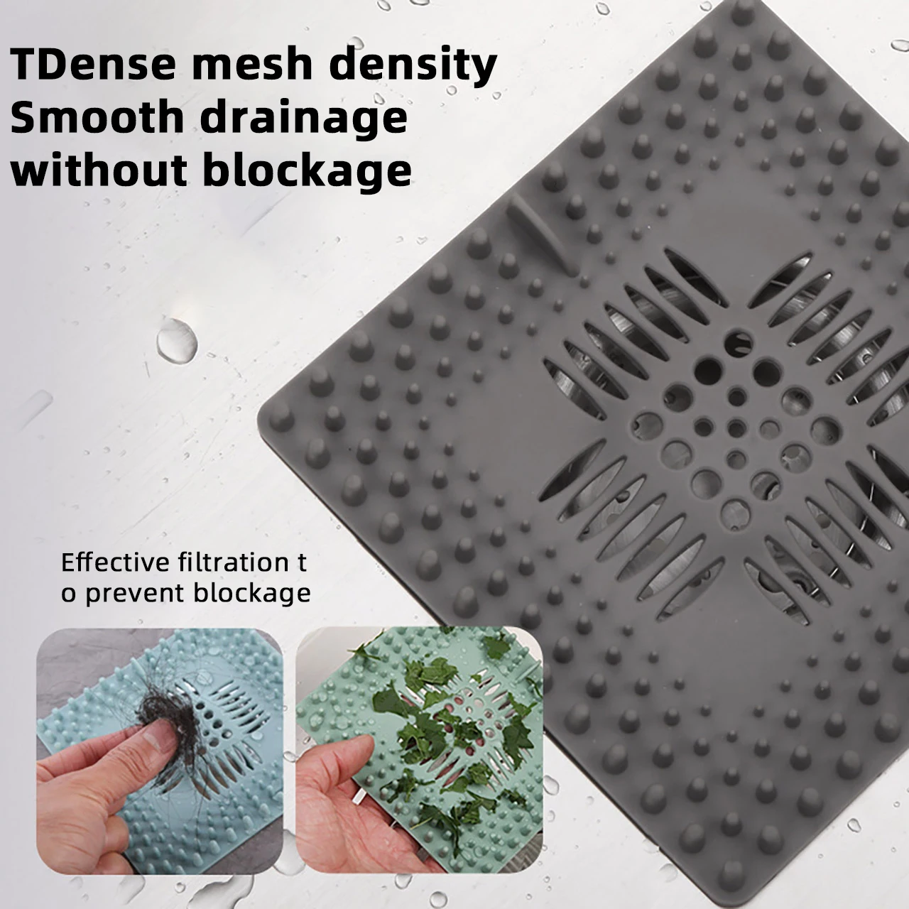 Square Soft Hair Filter Catcher Sink Anti-blocking Strainer Shower Floor Drain Stopper Kitchen Bathroom Deodorant Plug