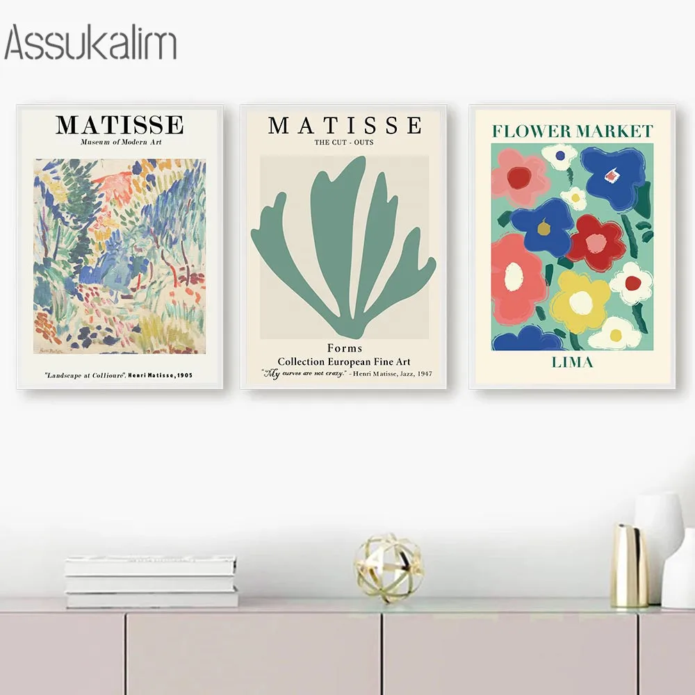 Винтажные художественные фрески Matisse цветочный рынок настенные постеры с