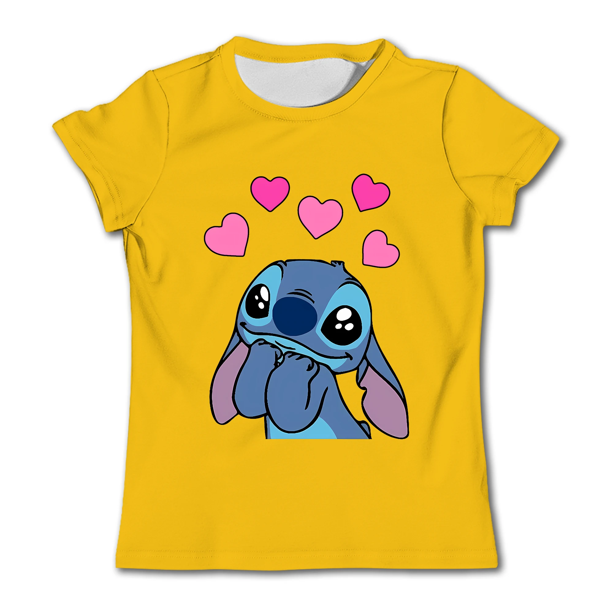 

Disney Pure Cotton Children's and Girls' Printed T-shirt Short sleeved Disney Stitch Boys' Pure Cotton Top T-shirt Short sleeved
