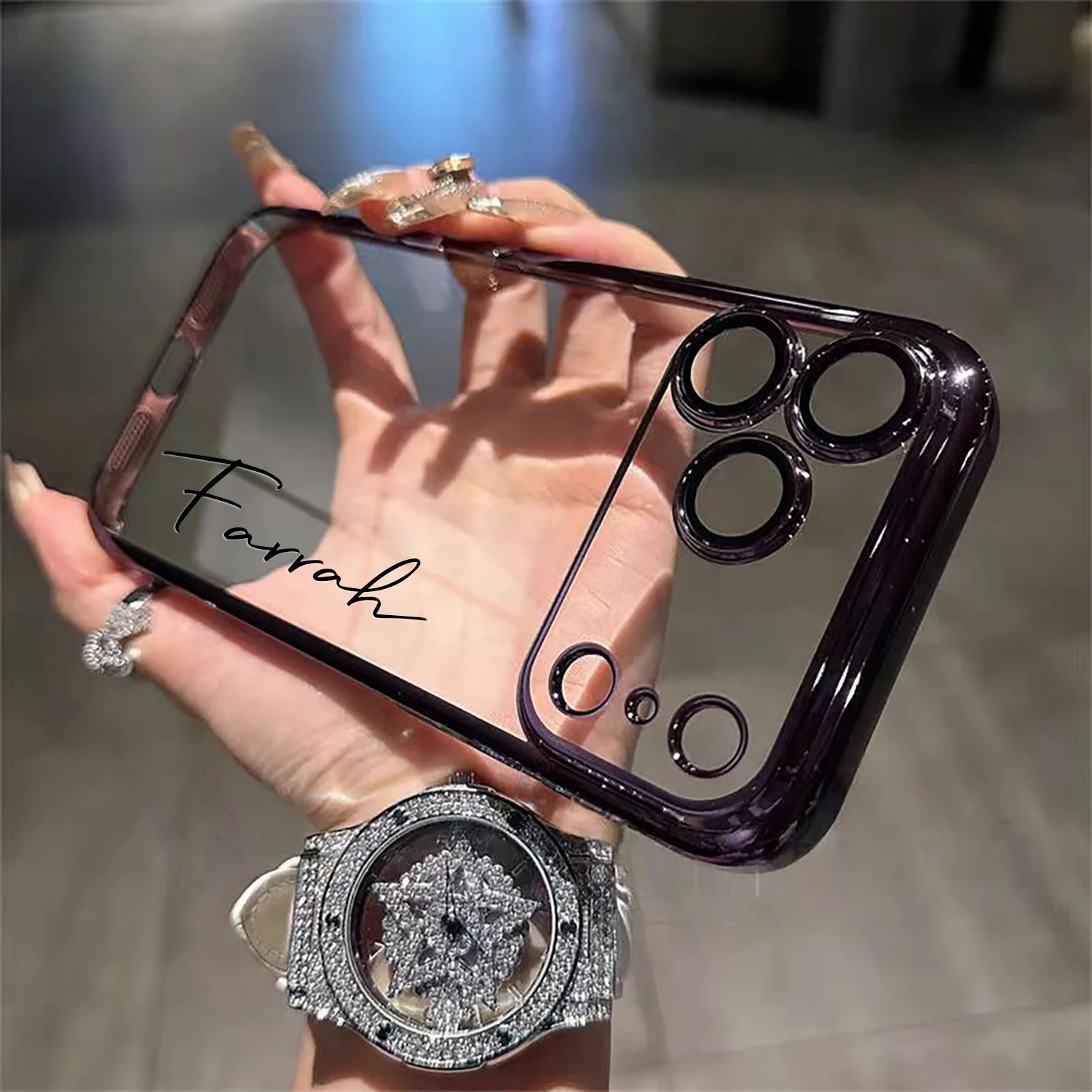 Personalized Candy Color Clear Soft Plating Phone Case