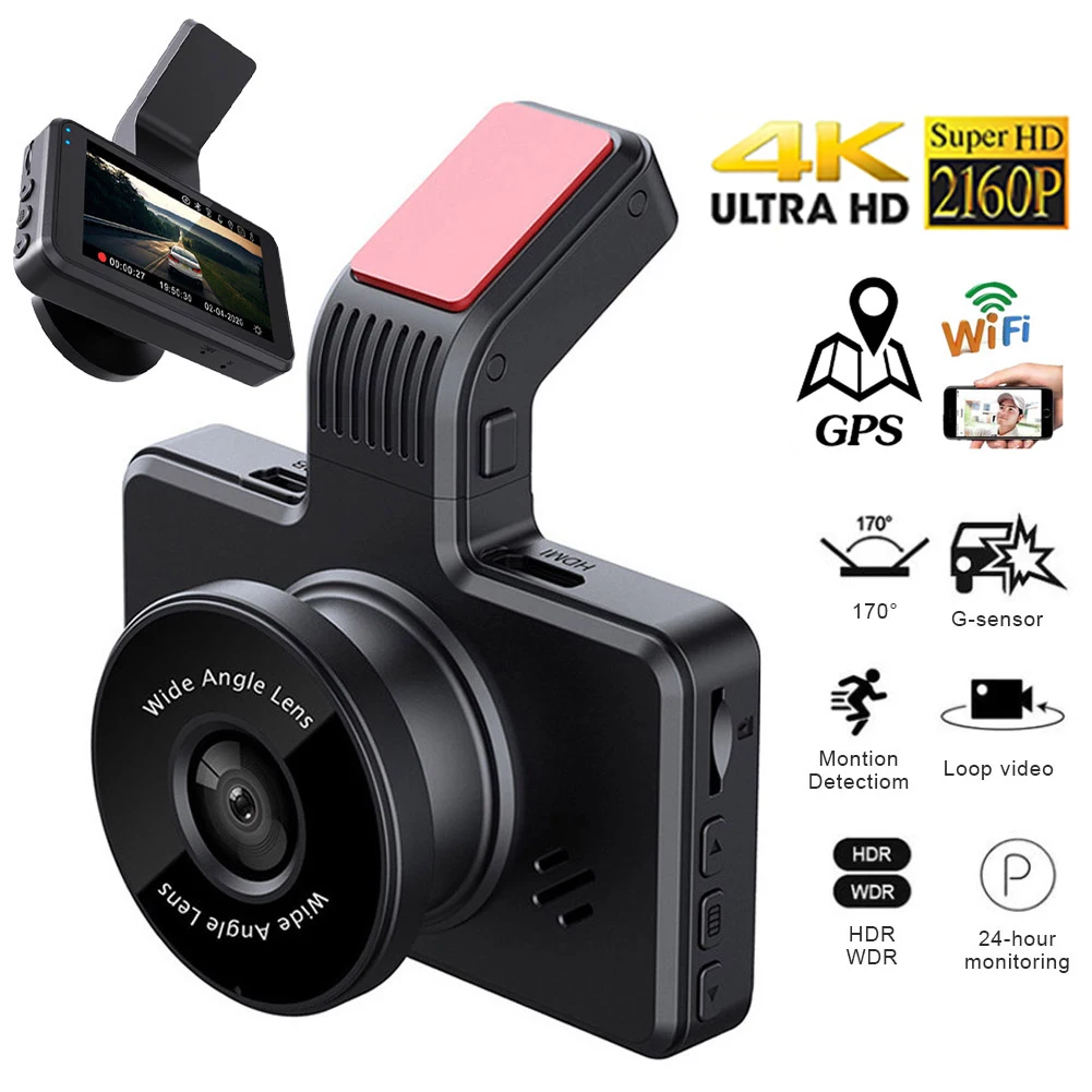 

Car DVR 4K 2160P Dash Cam WiFi GPS Rear View Camera Drive Video Recorder Auto Registrator Dashcam Vehicle Black Box Night Vision