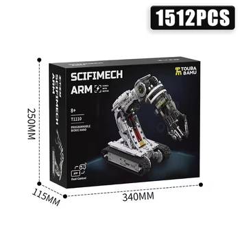 Set Tecnico di 1512 Pezzi per Costruire un Braccio Robotico Programmabile, Blocchi di Costruzione per Auto ad Alta Tecnologia, Giocattoli per Bambini e Adulti