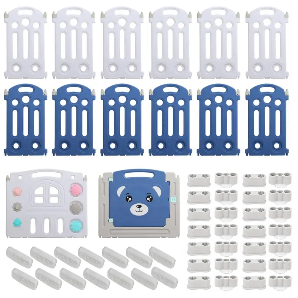 1Pc 14 Panels Baby Gate Playpen Spacious Area Foldable Baby Playpen Easy to Assemble Plastic Indoor Crawling Grille Indoor Toys 4