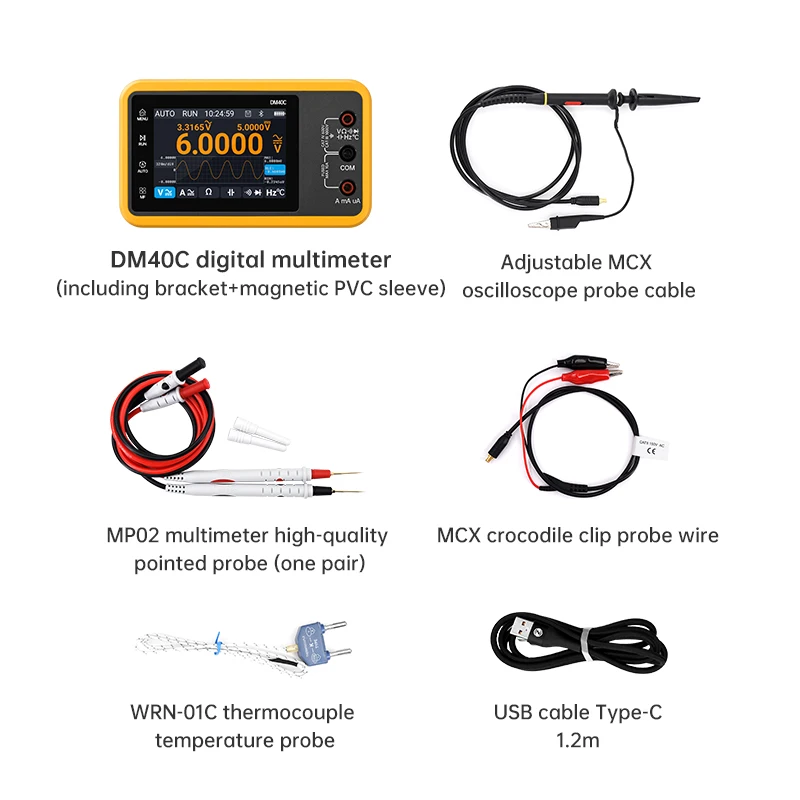 ALIENTEK DM40 Digital Oscilloscope Multimeter Signal Generator 3 in 1 50M Sample rate Voltage Diode Handheld Automotive Tools Digital Oscilloscope
