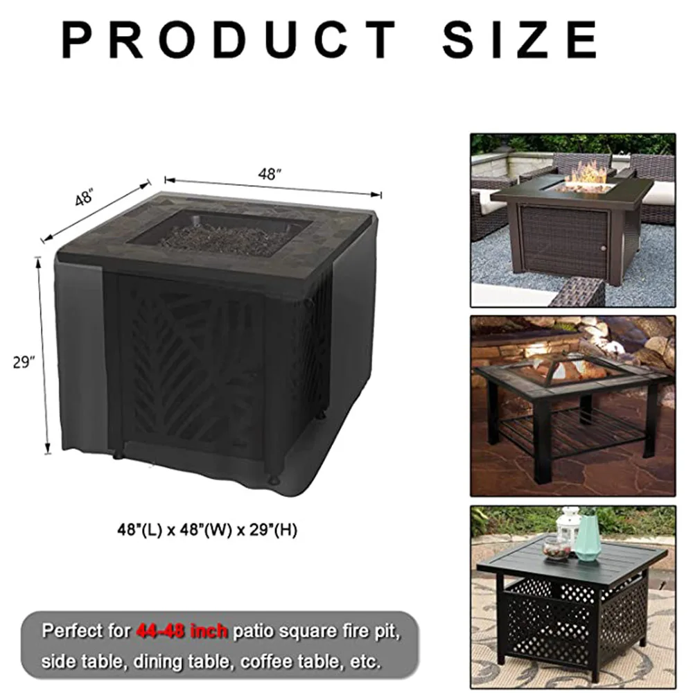 18 Size Fire Pit Cover Firepit Cover Square Waterproof Fireplace Fire Pit Column Covers Outdoor Furniture Cover patio furniture cover