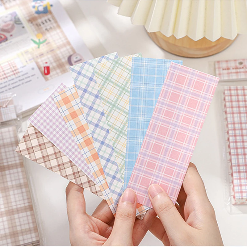 

100pcs Scrapbooking Memo Pad Grid Adhesive Free Sticky Note Memo Pad Scrapbooking Decor Creative Stationery Planner Sticky Notes