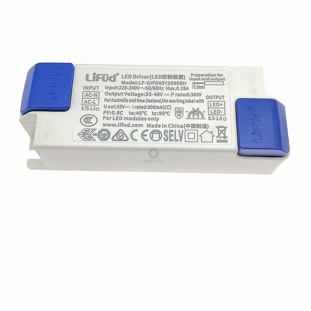 Lifud LED 드라이버 LF-GIF040YS 800mA-1050mA DC33-40V 높은 PF 0.9 LED 모듈용 무료 깜박임 조명 변압기 전원 공급 장치