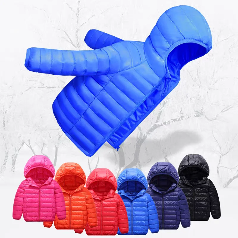 Kids Winter Jackets - Boys Girls Hooded Windproof Coat | Solid Color Outerwear