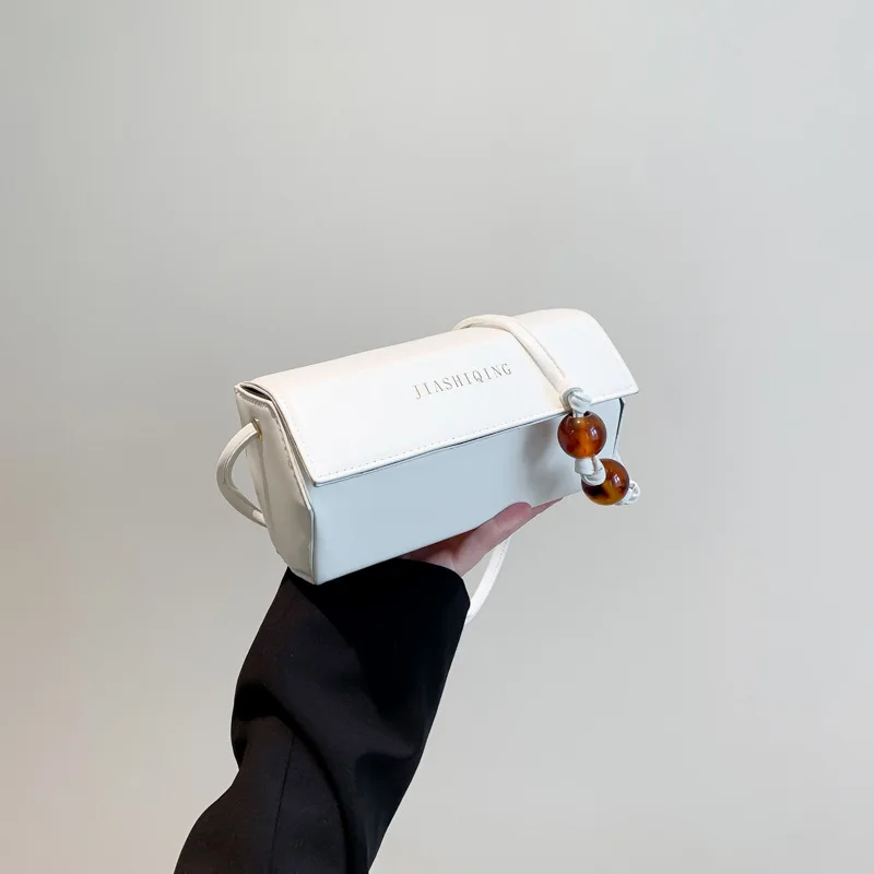 Leisure Flip Style 2024 Spring New Leisure Fashion Simple Solid Color Shoulder Bag Diagonal Cross Shoulder Small Square Bag