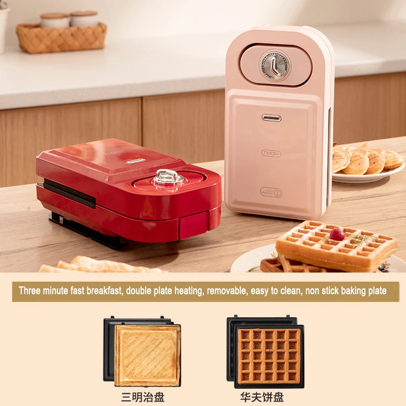 Multi-functionBreakfast machine Kitchen Taiyaki Double Fish Shaped Hot Dessert Waffle Cake Maker Pan Japanese Pancake Double Pan
