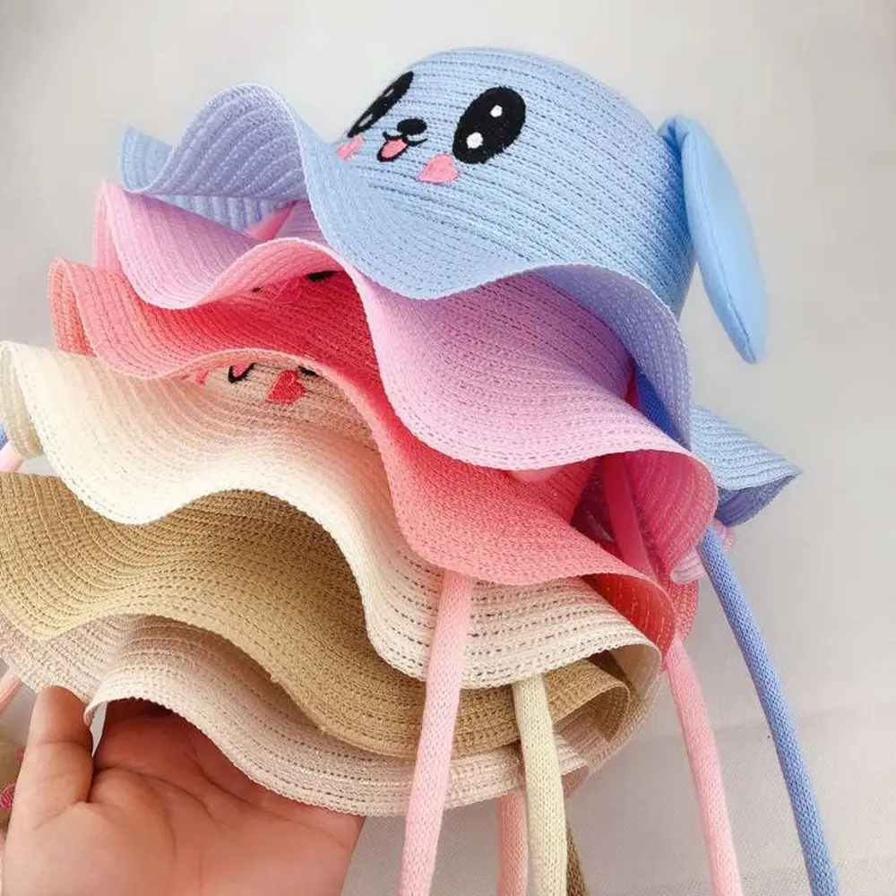 Summer Moving Ears Wide Brim Beach Hat Fisherman's Hat Straw Hats Sun