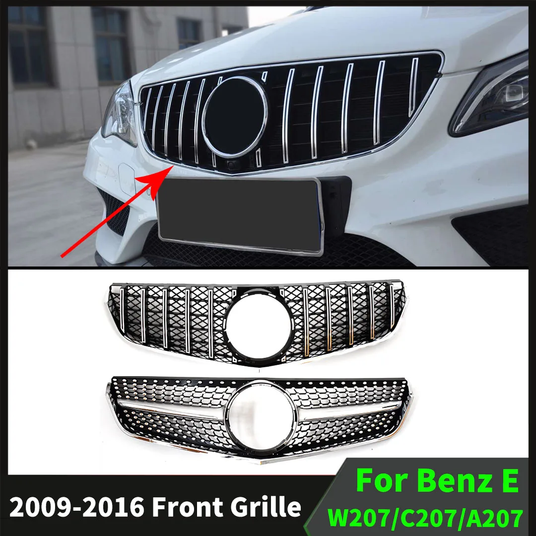 

Front Bumper Grille Grill Upper Inlet Mesh Radiator Grid For Mercedes Benz E Coupe W207 C207 A207 2009-2016 Tuning Accessories