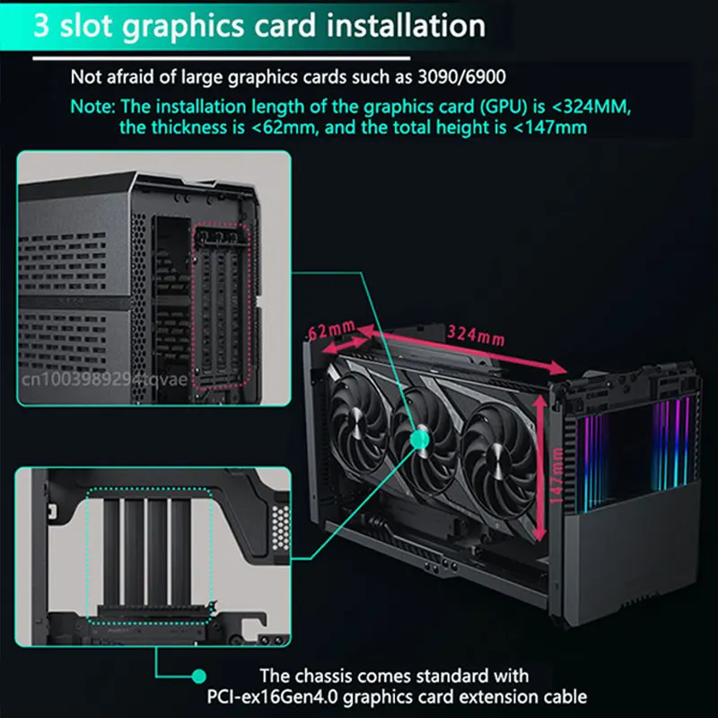 PHANTEKS P121 Mini ITX Case Computer Aluminum Chassis 13.5L Three-speed Adjustable/240 Water Cooling/PCI-E 4.0/ARGB