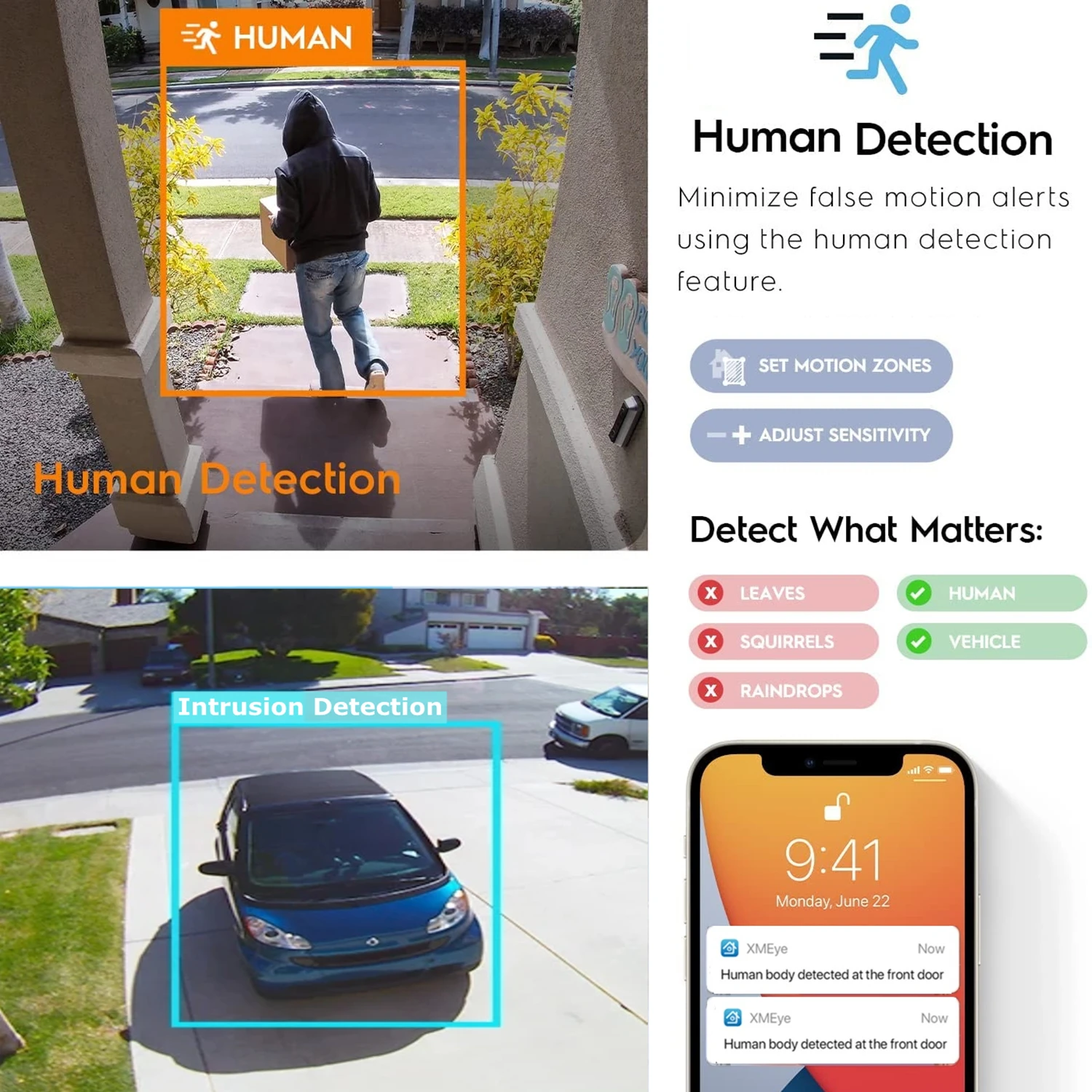 XM 5MP Ultra H.265 POE IP Camera XMeye APP AI Human Face Detection with Audio Outdoor Bullet Surveillance Camera