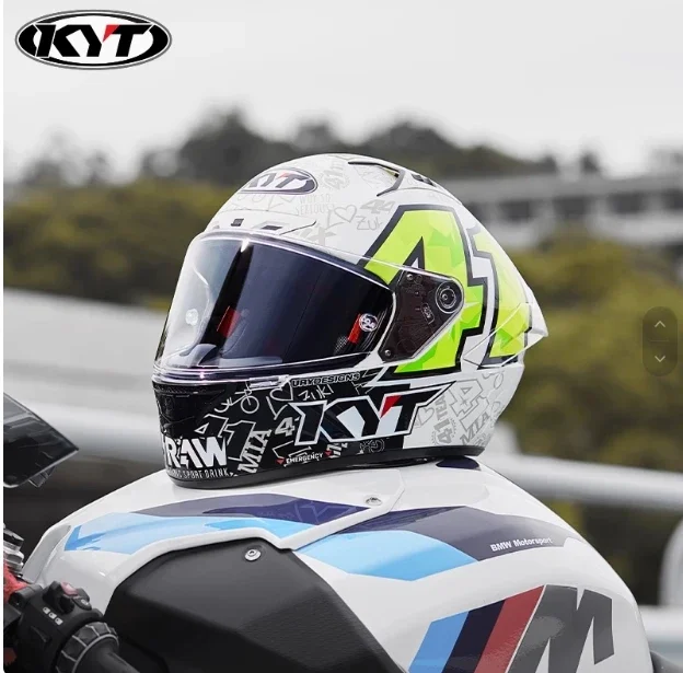thumbnail image 1 of KYT para motocicletas Harley BMW, casco protector clásico de fibra de carbono, casco de fibra de vidrio de alta resistencia, casco ligero para pista, 1 of 5