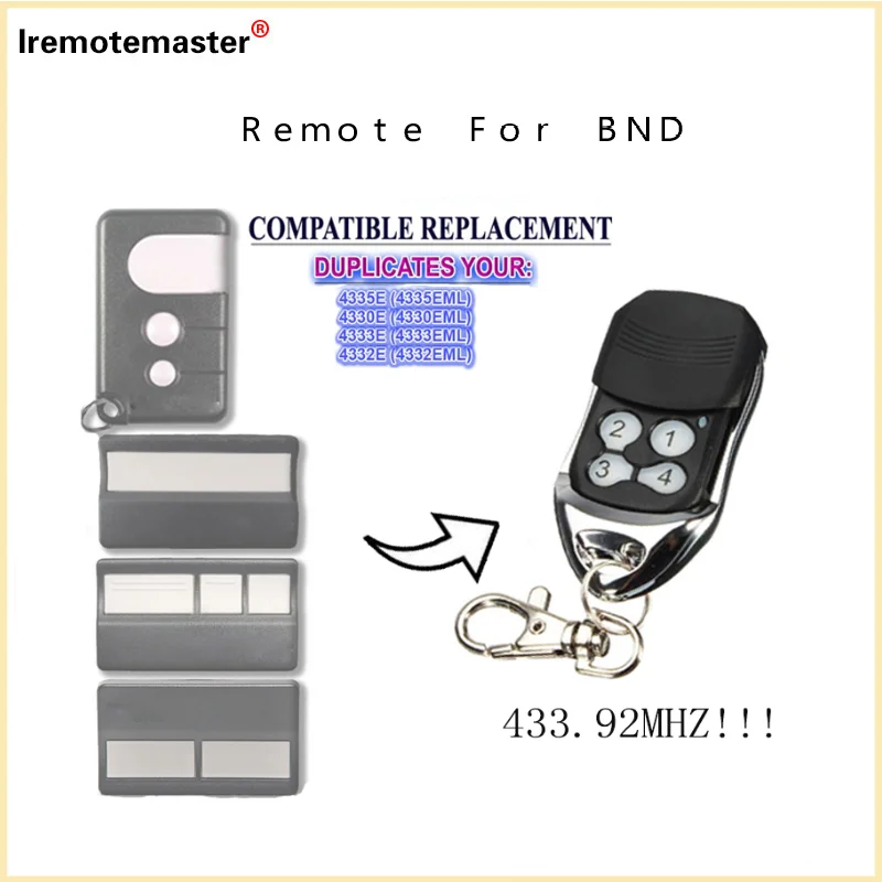 Télécommande LiftMaster Pour Portes De Garage - Compatible Modèles 4330E, 4332E, 4333E, 4335E, 433 MHz, Neuve