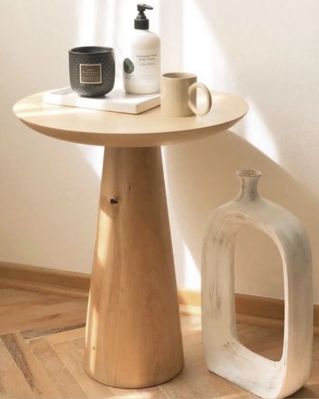 MUSHROOM SIDE TABLE Mini Handmade Dining Round Convertible Coffee Table