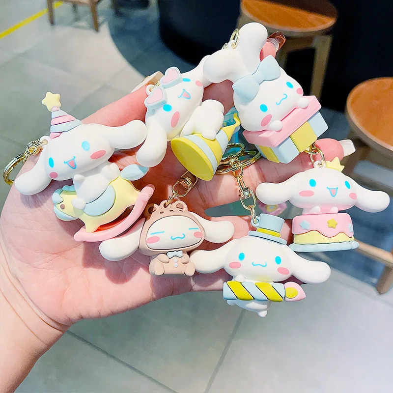 Sanrio Anime Keychain Cinnamoroll Key Chain Party Style Car Key Ring Women Bag Pendant for Kid Gift