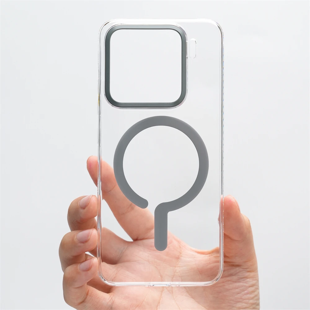 Ultra Thin Transparent HD Magnetic Phone Case - Wireless Charging Compatible, Simple Clear Hard Cover