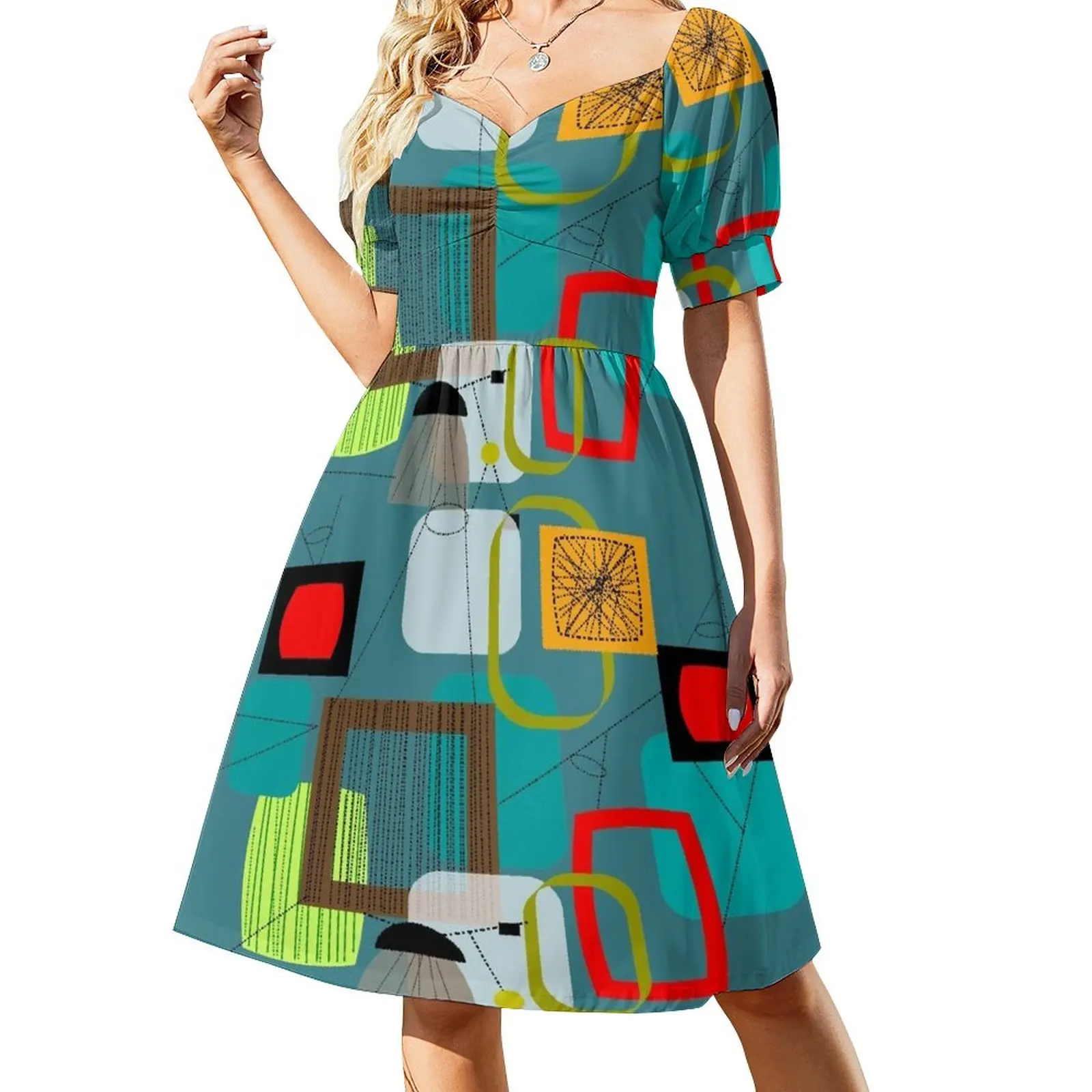 

Mid-Century Modern Abstract Art III Sleeveless Dress Dresses