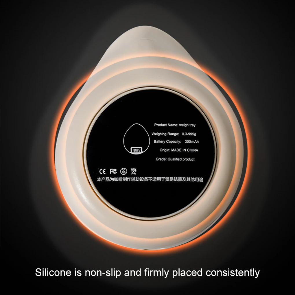 Mini Portable Coffee Electronic Scale Bean Tray Espresso LED Weighing 0.1g ABS Electronic ScaleHigh Precision Measures Black