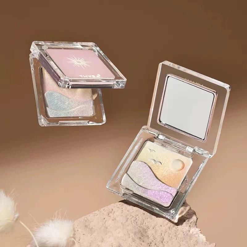 New Arrival Bronzer Highlighter Two Color Face Brighten Shimmer Pigment 3d Brighten Cheek Chin