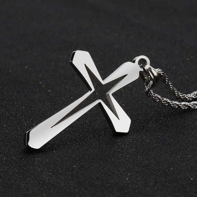 COLLANA CON croce pendenti Donna in acciaio Argento, Oro e Zirconi EUR 15,90 - IT COLLANA CON croce pendenti Donna in acciaio Argento, Oro e Zirconi EUR 15,90 - IT